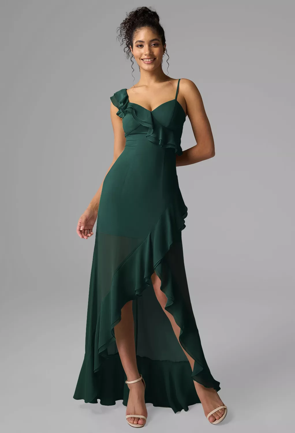 morning grey bridesmaid dresses Modest Light Grey Mermaid Long Bridesmaid Dresses Plus Size ARD1835 main image 0