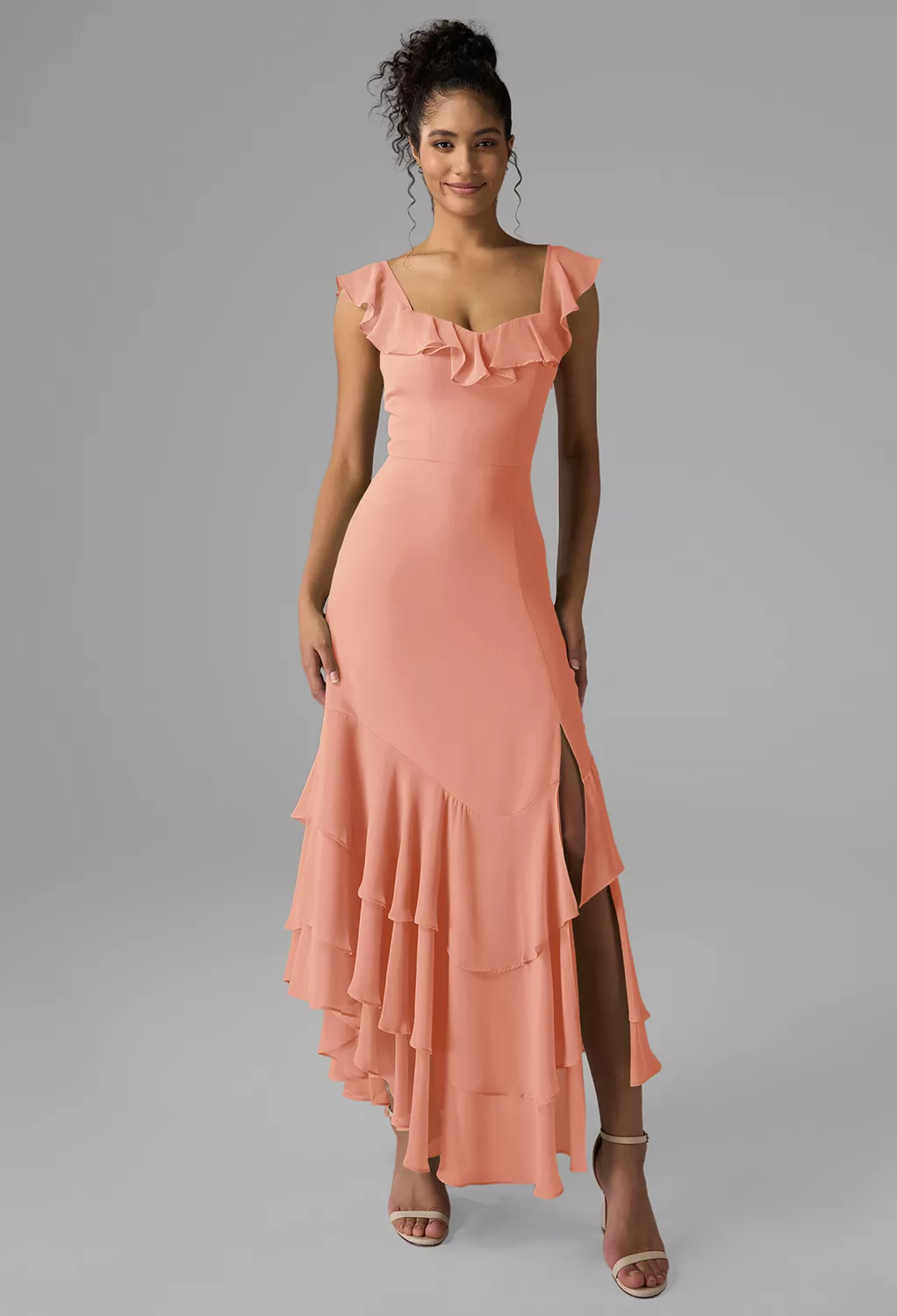 peach bridesmaid dresses uk Peach Cream Bridesmaid Dress Matte Satin Size 1X