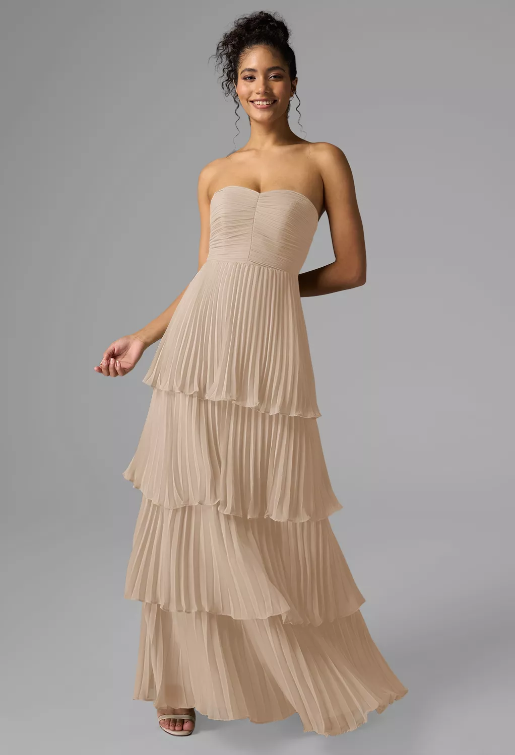 nude bridesmaid dresses uk Maxi Long Sleeve Satin Wrap Dress I Satin Bridesmaid Dresses  UME London