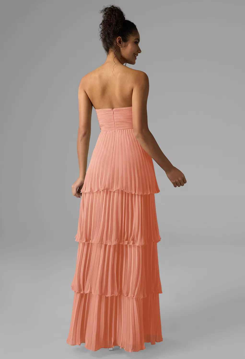 strapless open back dress Our Coco Orchid Pink Bridesmaid Dress