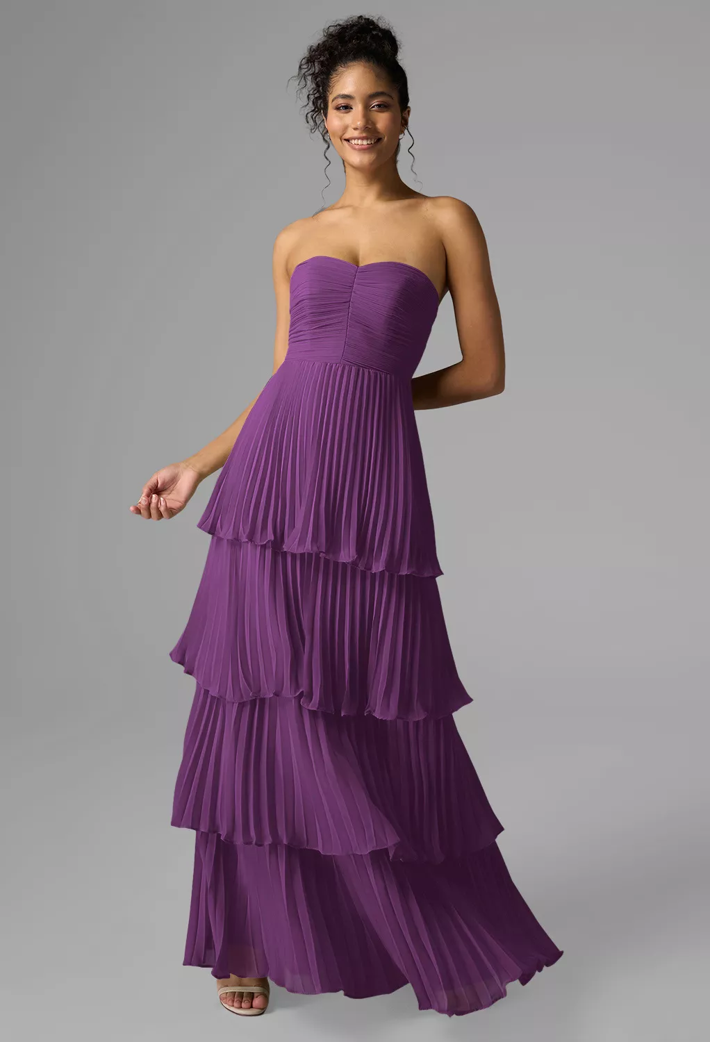 princess polly baby blue dress Marsela Lace Bodice Gown | Purple | Debs & Prom main image 1