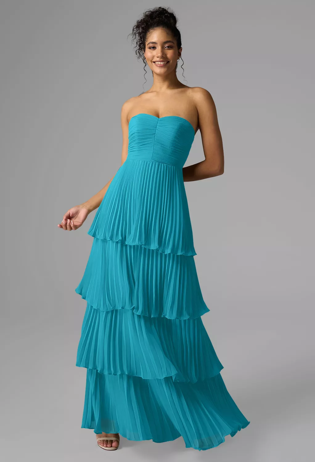 turquoise blue bridesmaid dresses uk Brittany Chiffon Maxi Dress