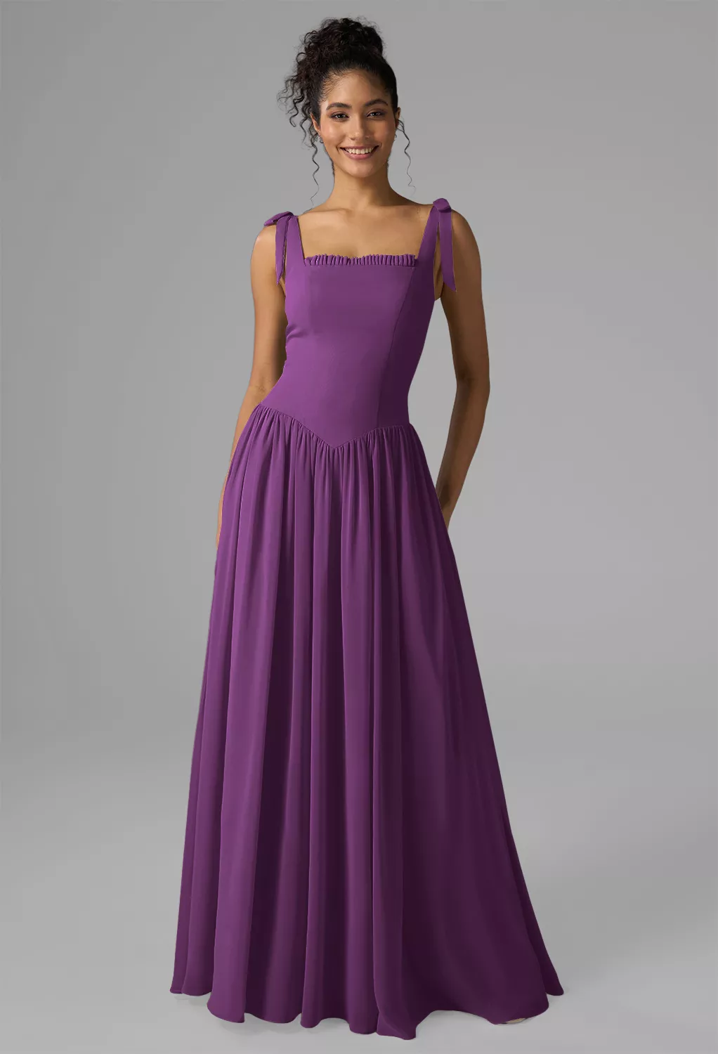 fitted lace wedding dress Zapaka Women Purple Bridesmaid Dress A Line Halter Chiffon Backless Long  Wedding Guest Dress – ZAPAKA UK
