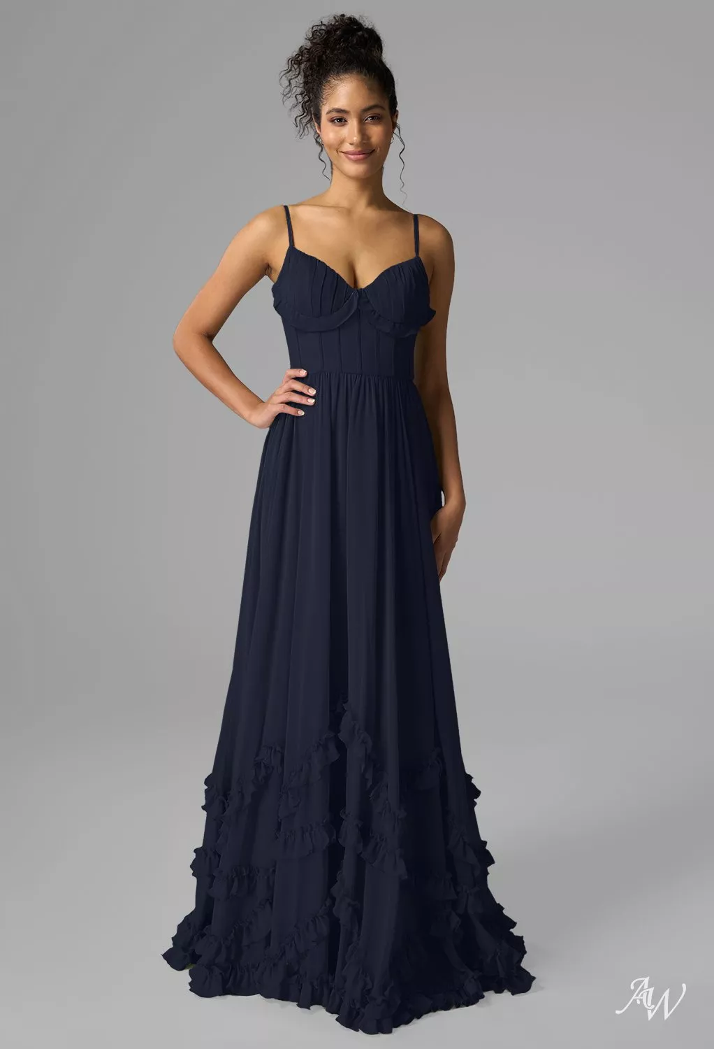 dark navy bridesmaid dresses uk V-Neck Chiffon Dark Navy Sleeveless Long Bridesmaid Dresses