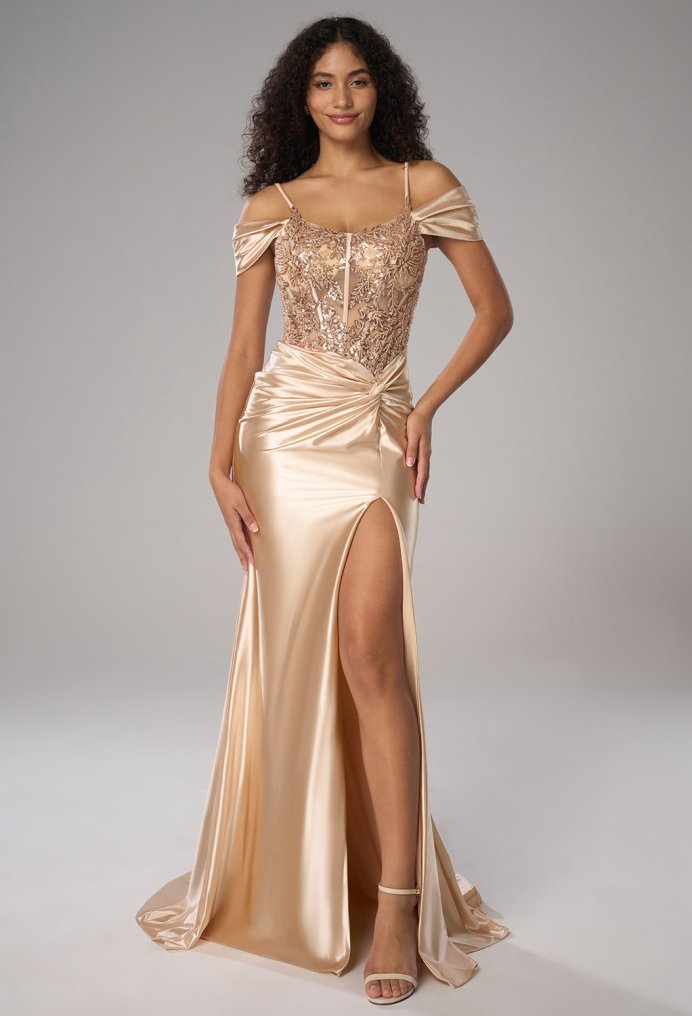 AW Harriett Champagne  Dresses