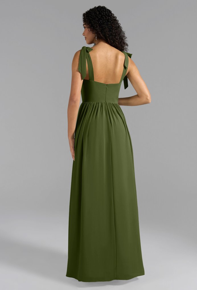 AW Lula Green Olive  Long Bridesmaid Dresses