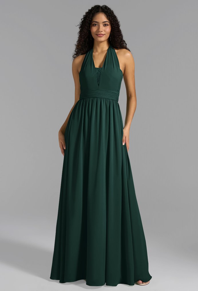 AW Ray Dark Emerald  Long Bridesmaid Dresses