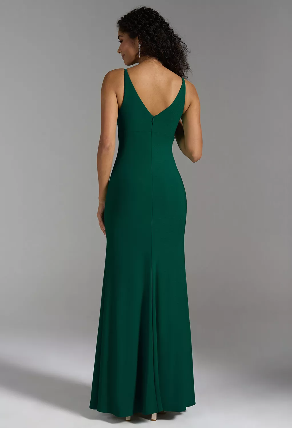search formal dresses Off Shoulder Long Sleeve Royal Blue Formal Gown with Leg Slit – Rosymae main image 1