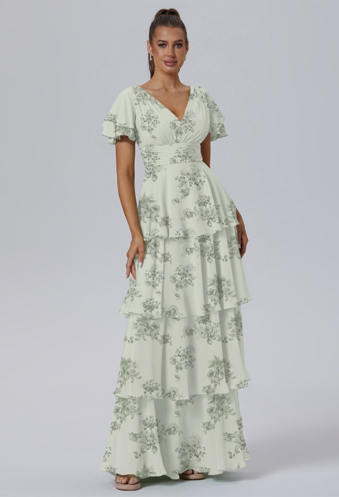 AW Luisa Pistachio Green Penoy  Long Bridesmaid Dresses