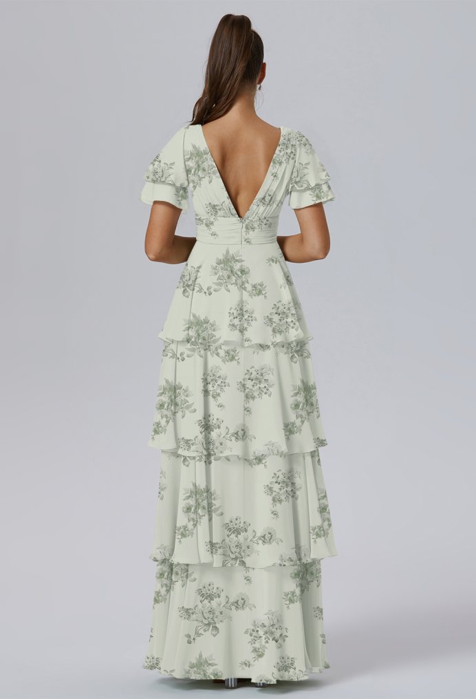 AW Luisa Pistachio Green Penoy  Long Bridesmaid Dresses