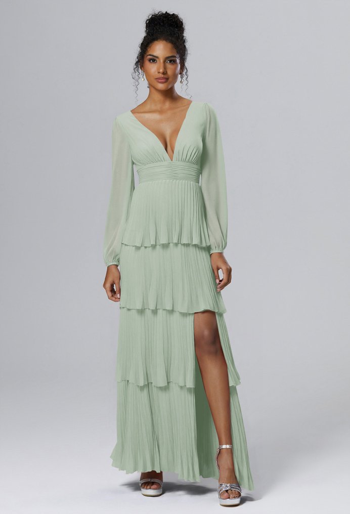 AW Lennon Sage Green  Long Bridesmaid Dresses
