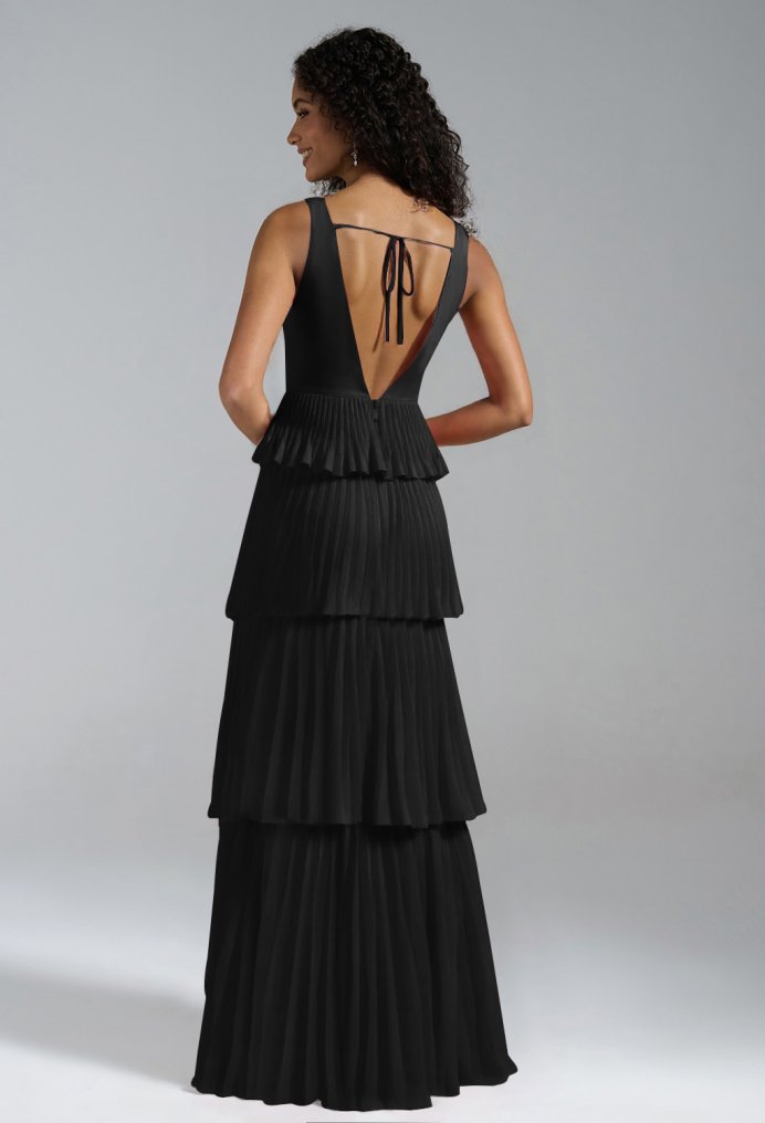 AW Asma Black  Long Bridesmaid Dresses