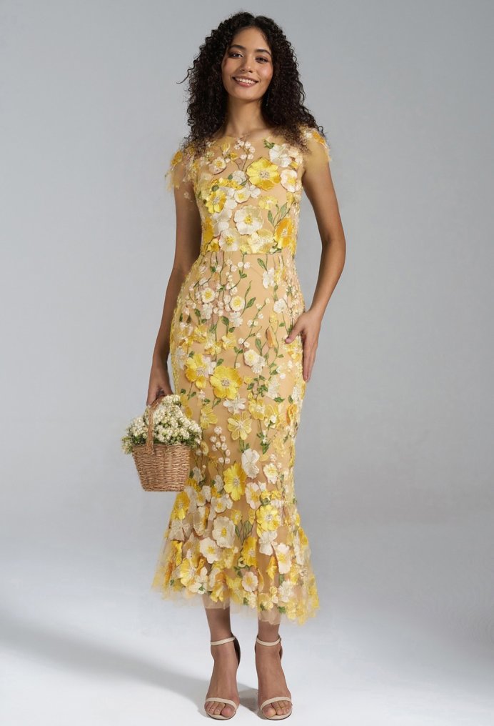 AW Riley Blazing Yellow  Floral Dresses