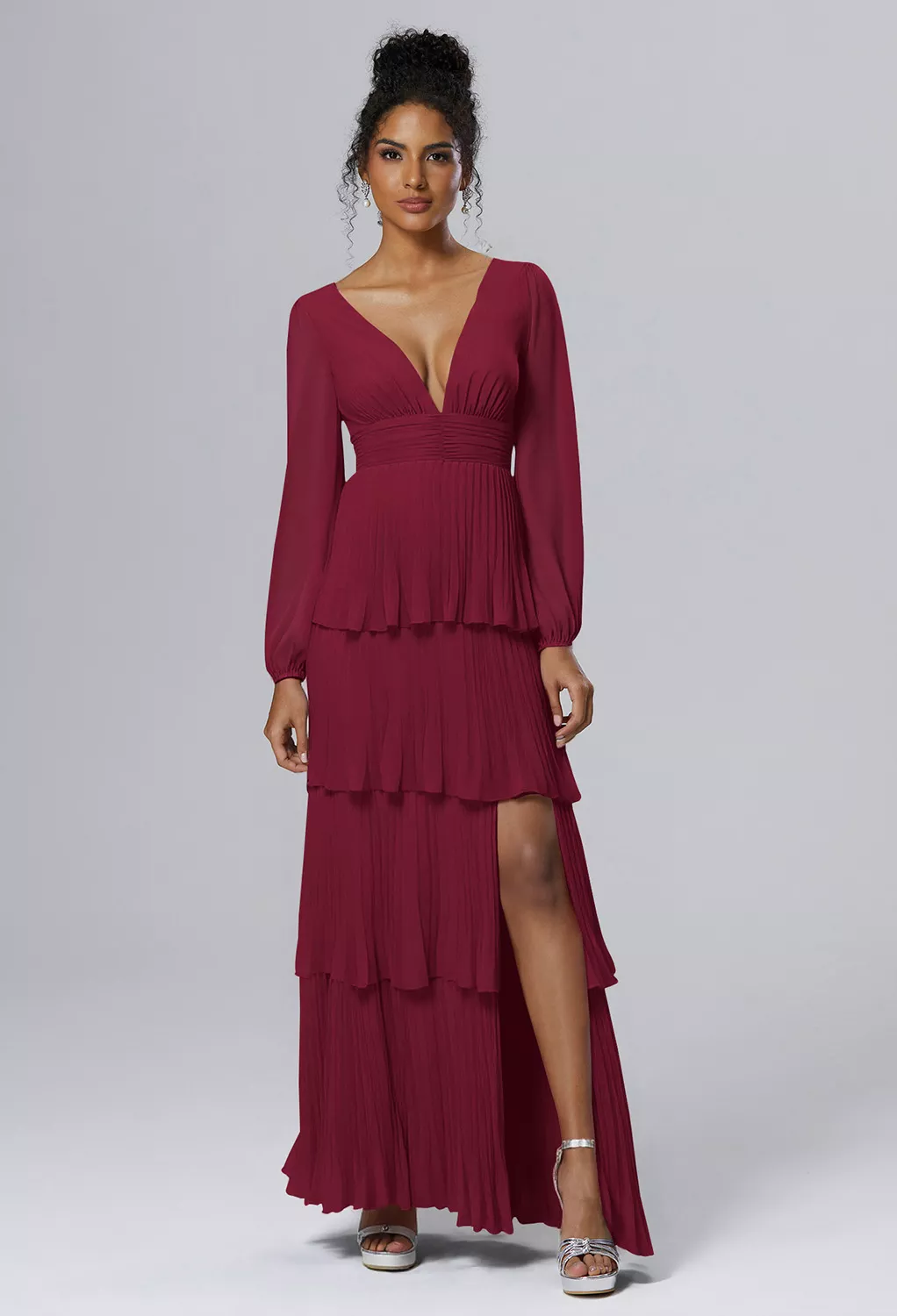 Burgundy Autumn Wedding Guest Dresses | AW.Bridal UK