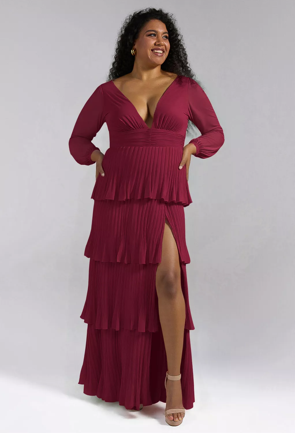Burgundy Autumn Wedding Guest Dresses | AW.Bridal UK