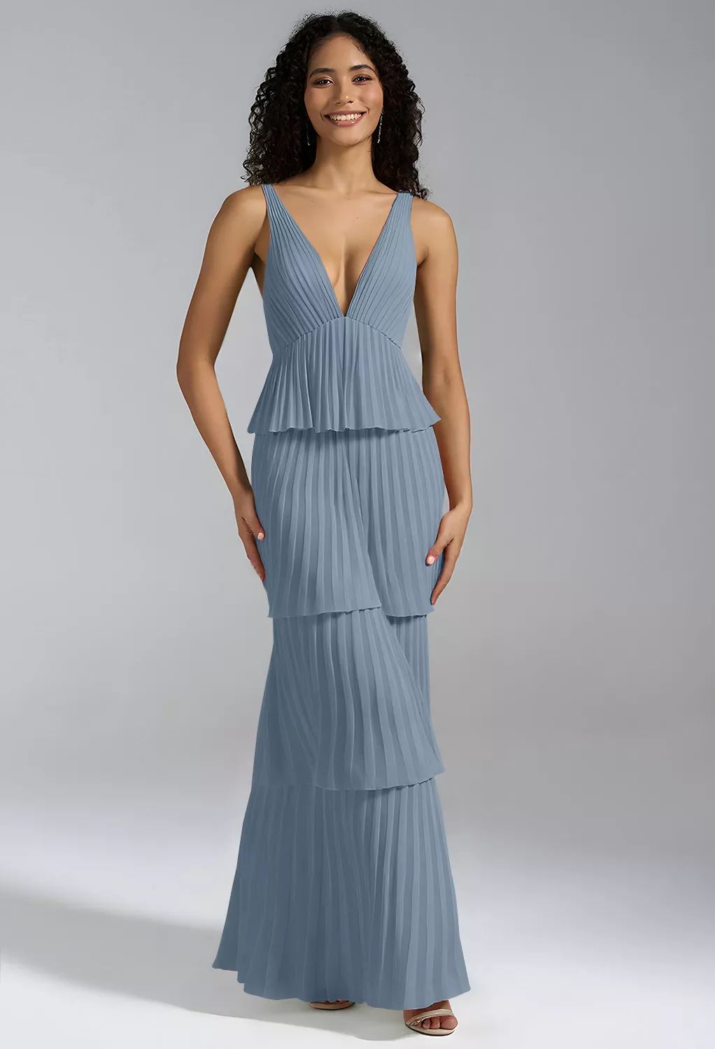 Light Dusty Blue, A-line Bridesmaid Dresses | AW.Bridal UK