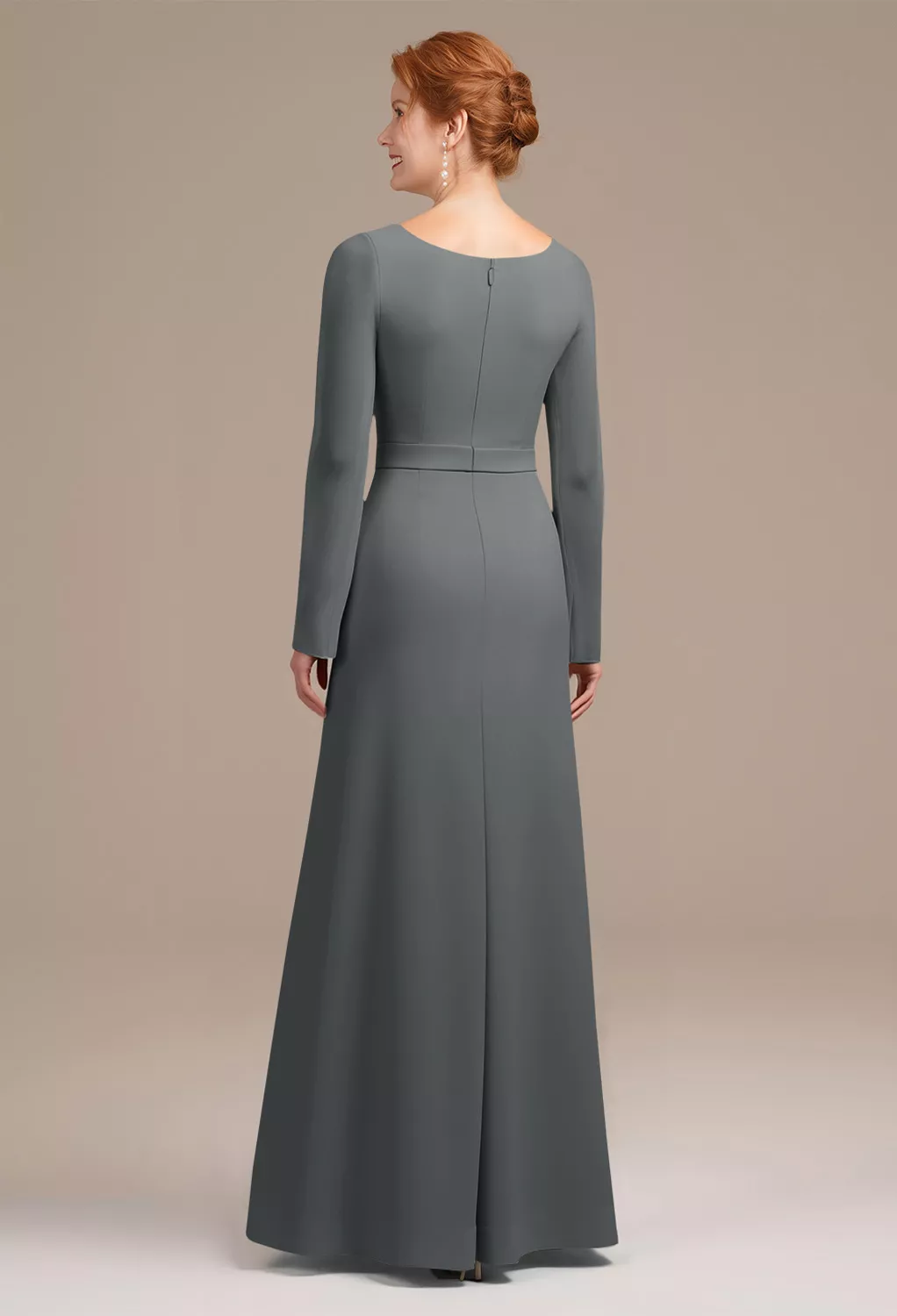 slim fit dress slacks WEDTREND Women Grey Mother of the Bride Dress Scoop Wedding Guest Dress  with Chiffon Jacket – Wedtrend UK