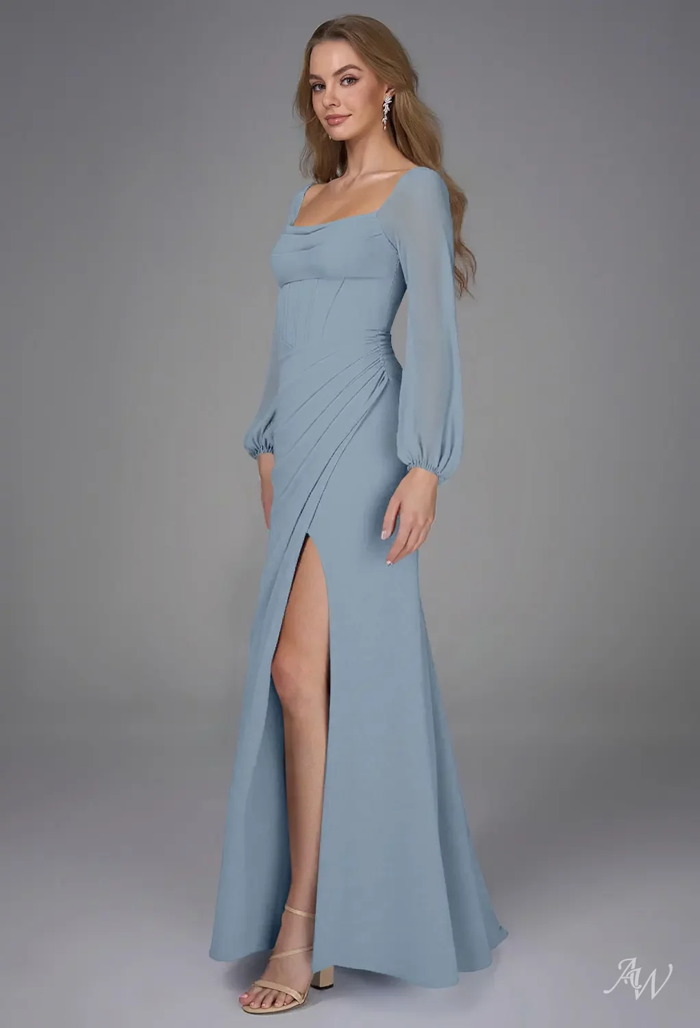 AW Kirsten Light Dusty Blue Bridesmaid Dresses | AW.Bridal UK