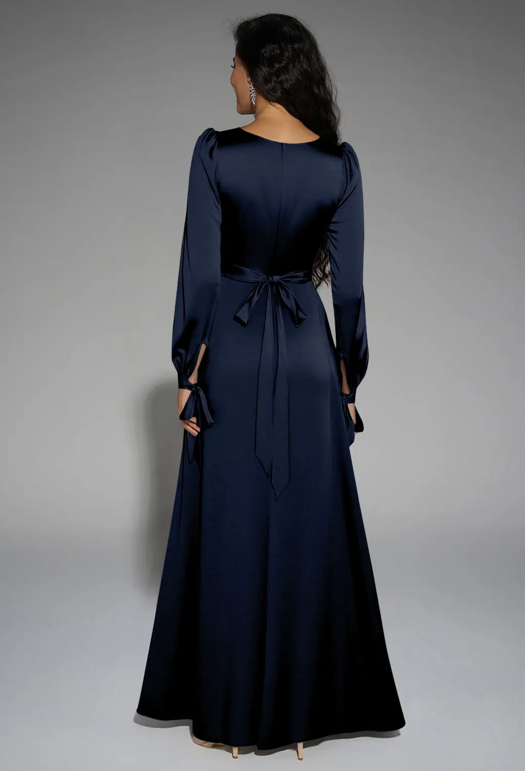 princess polly baby blue dress Mirabella Long Sleeve Fitted Evening Dress