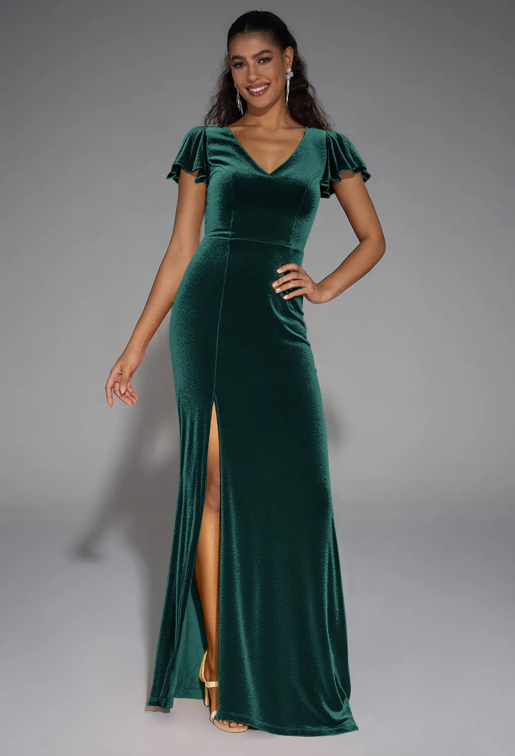velvet bridesmaid dresses uk Features secure YKK zipper
