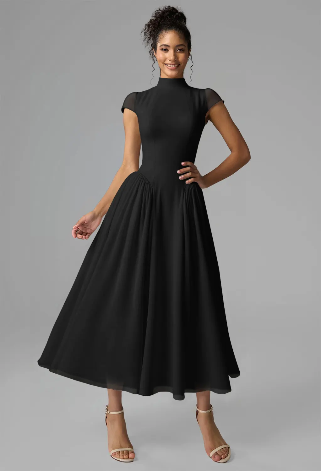 tea length bridesmaid dresses uk Sheath/Column One-Shoulder Pleated Tea-Length Bridesmaid Dresses with –  Lavetir UK