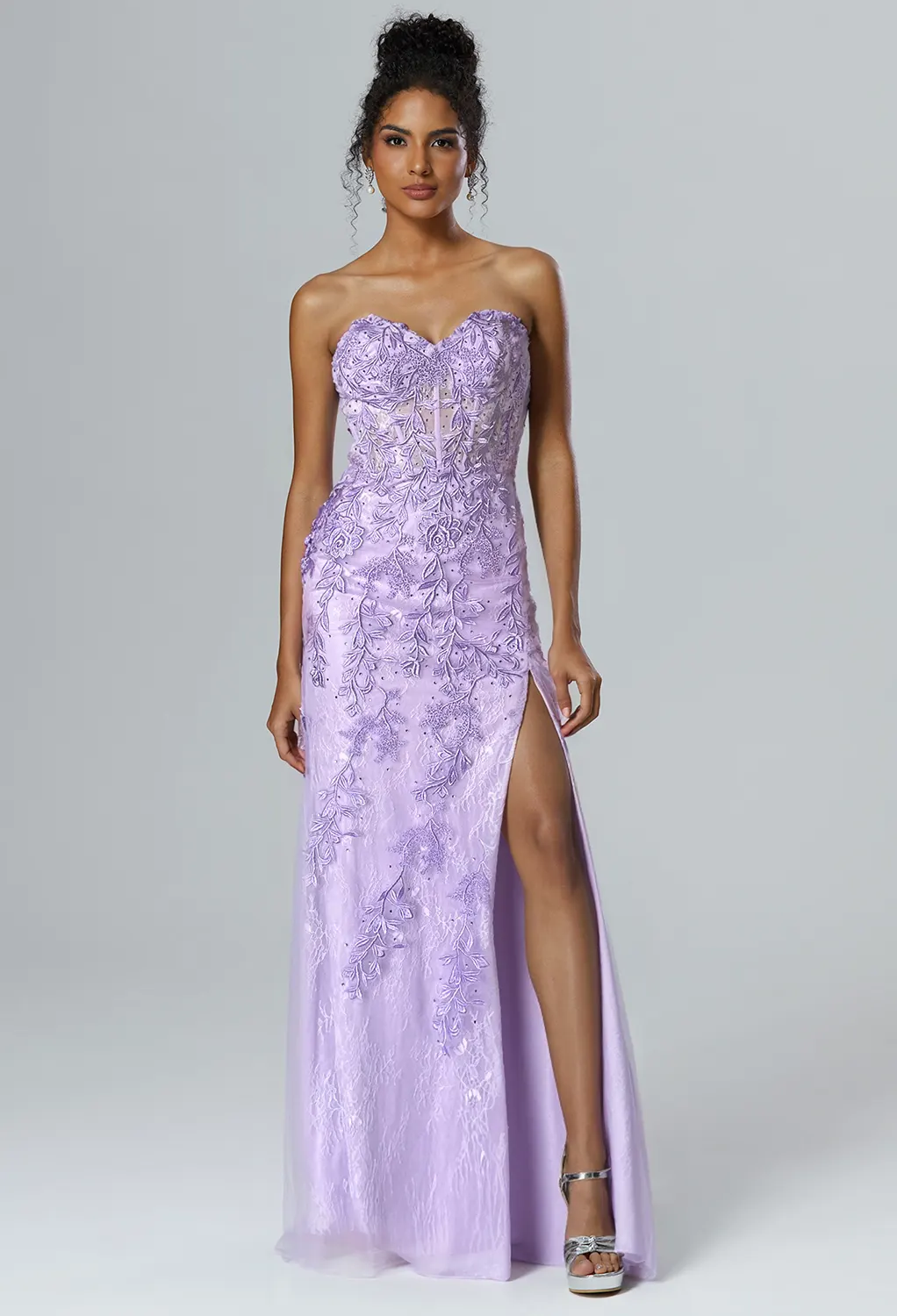 fitted lace wedding dress Purple Satin Bridesmaid Dresses & Flower Girl Dresses Age 2 - UK 26 main image 0